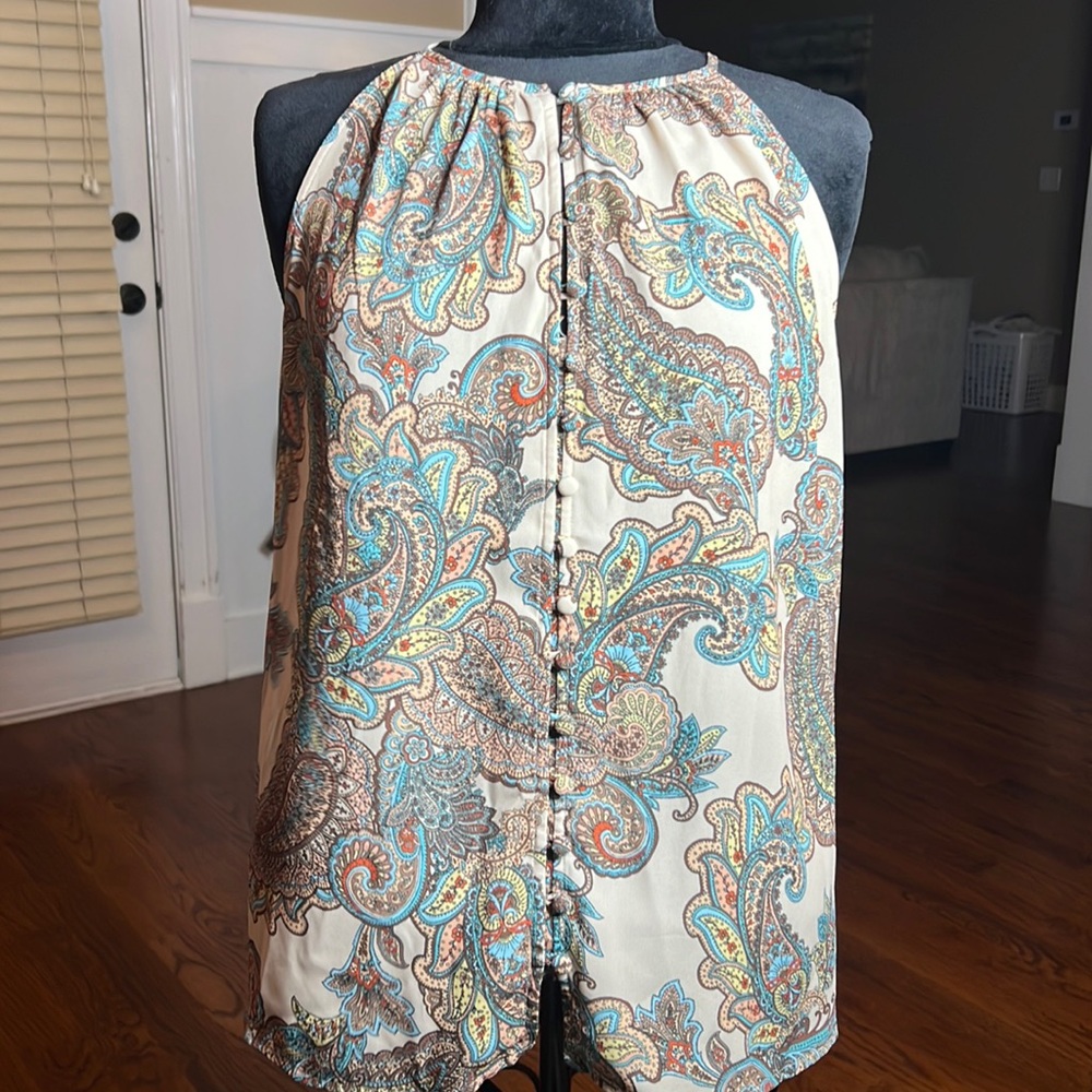 Express paisley button up polyester size large